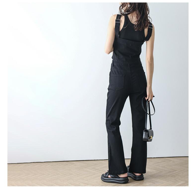 セットアップ デニム ビスチェ フレアパンツ ダブルジップ レイヤード