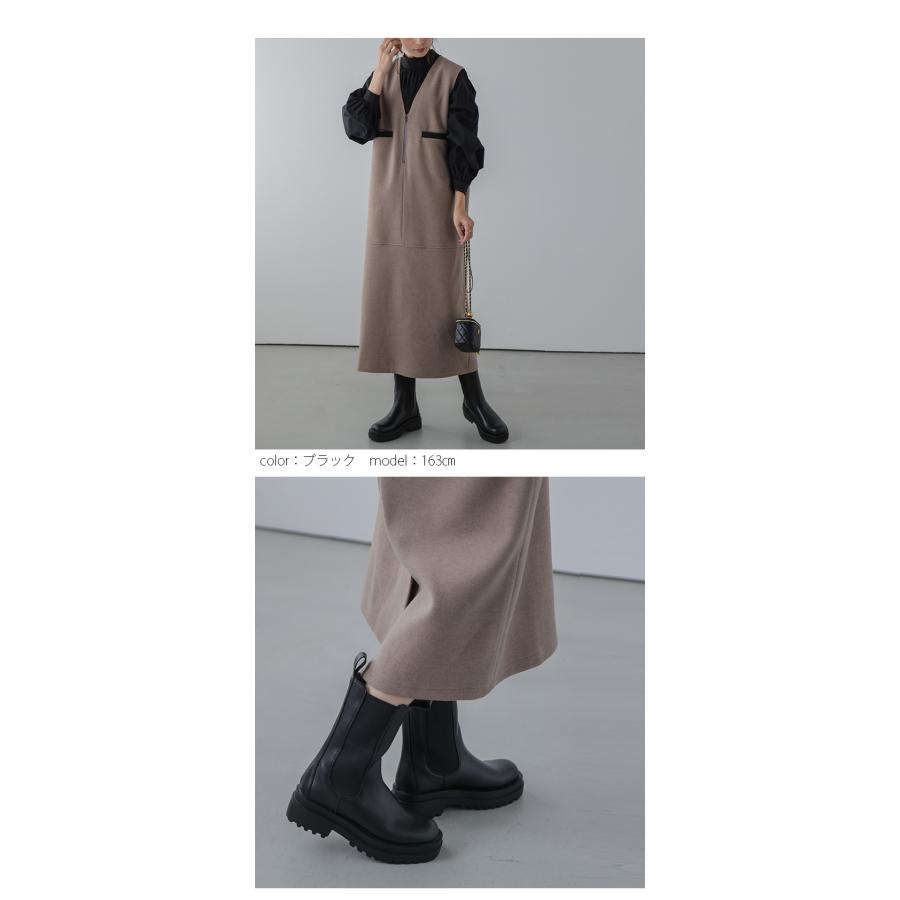 サイドゴアロングブーツ レディース ブーツ サイドゴア 厚底 ロング丈