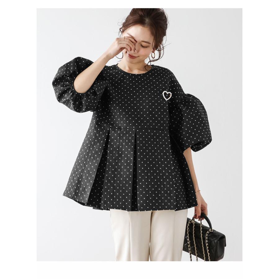 Lajour made in Japan 日本製 トップス ドット刺繍 【laj-tp025