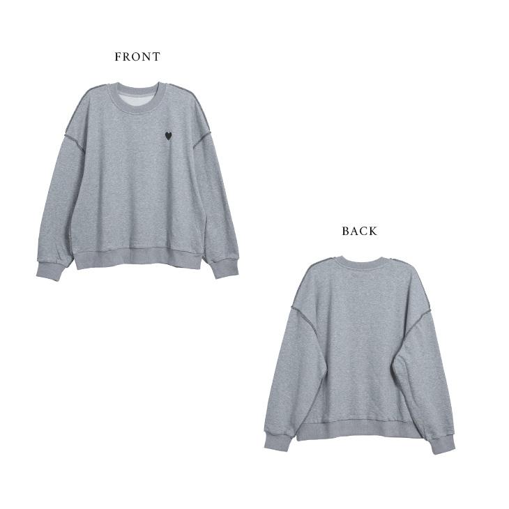 ＊新品未使用＊ワイヤーハートスウェット グレー Lajour made in Japan 日本製 ハートスウェット【laj-tp030