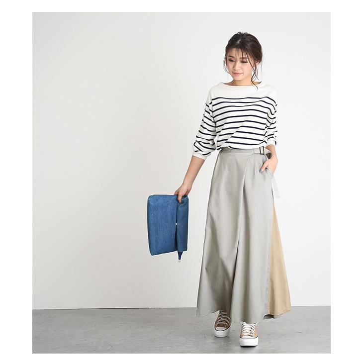 ワイドパンツ ガウチョパンツ レディース ラップ風 バイカラー 配色 アシメ Lgww At2430 即納 2 5日 送料無料 メ込 Lgww At2430 Lagemme 通販 Yahoo ショッピング