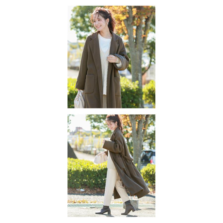 アナイ ガウンコート ダブルフェイス ロング Aライン ベルト ベージュ M 美品 アナイ ANAYI ダブルクロスフード ラップコート ロングコート