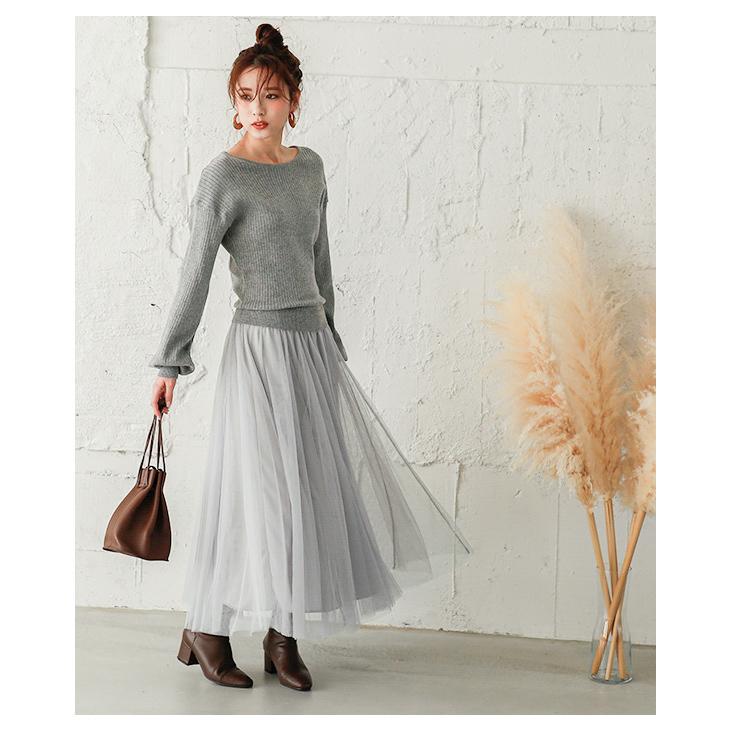 ニットチュール ドッキングワンピース ワンピース 2type レディース チュール 長袖 Lgww At2736 即納 1 5営業日 送料無料 宅込 Lgww At2736 Lagemme 通販 Yahoo ショッピング