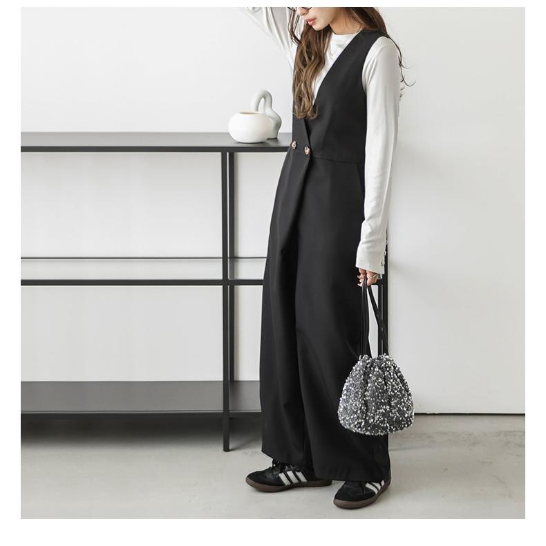 ラップ風 オールインワン サロペットレディース 大人カジュアル【lgww