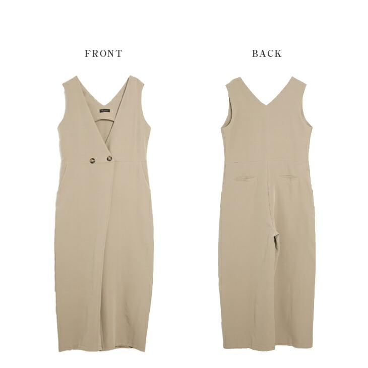 ラップ風 オールインワン サロペットレディース 大人カジュアル【lgww