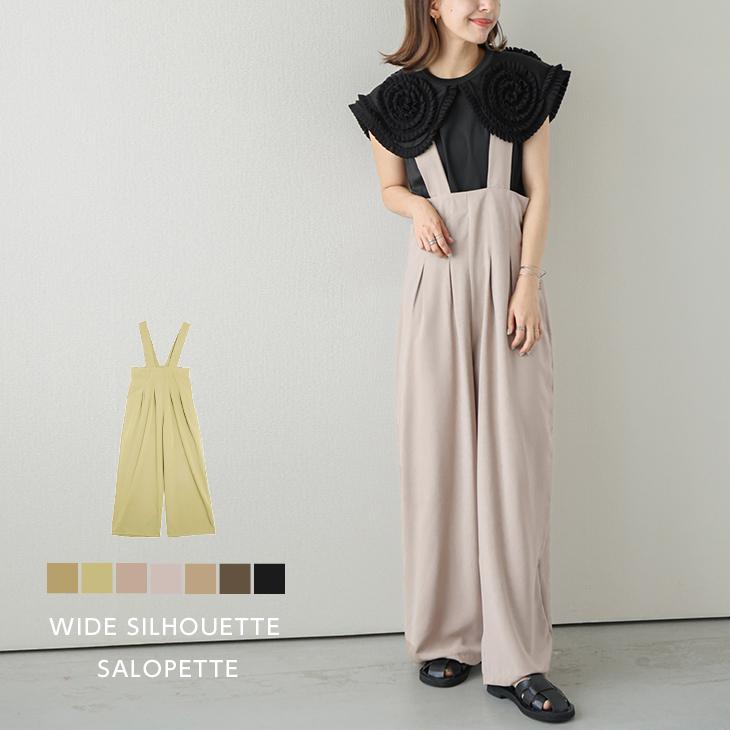 大規模セール サロペット ワイドシルエットリラックス おすすめ おしゃれ ブラック Lgww At44 即納 1 5営業日 送料無料 メ込2