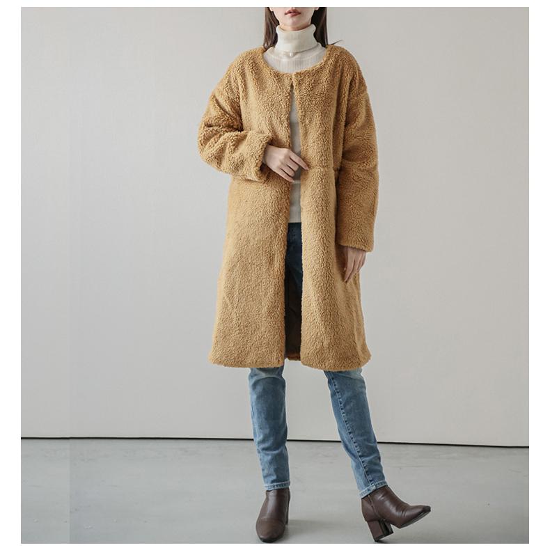 ボアコート ノーカラー コート ロングコート アウター レディース ボア