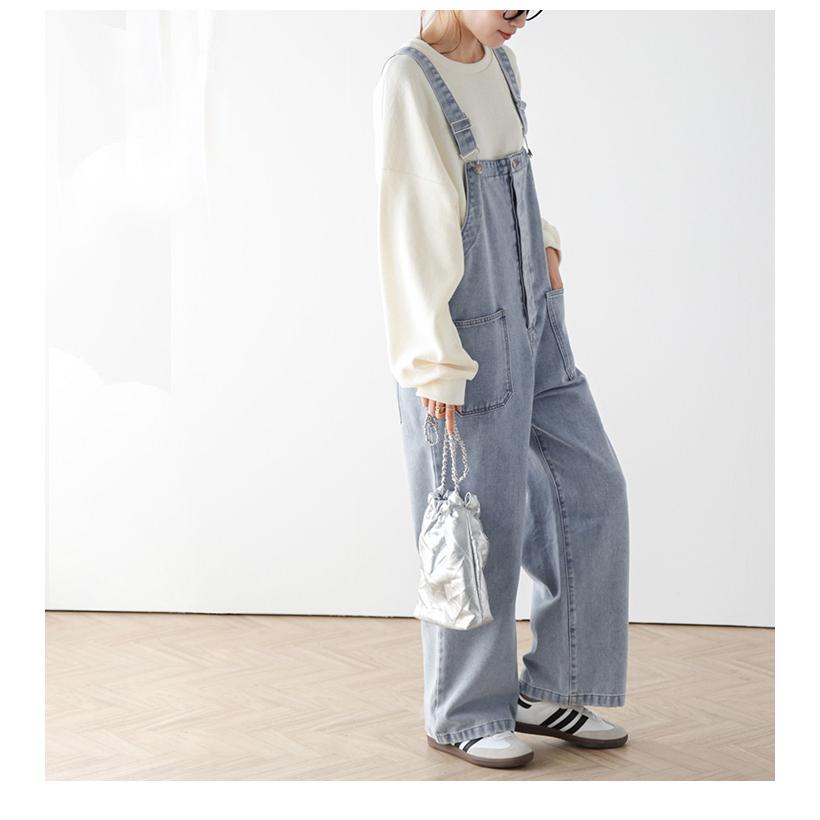 オーバーオール デニム サロペット レディース ポケット【lssr203-331