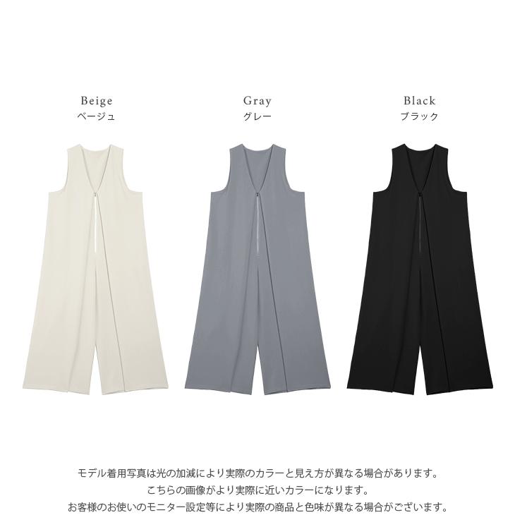 フロントジップ 立体タック サロペット オールインワン Aライン 2026春夏新作【lssrss26-2035】【予約販売：6月4日入荷予定順次発送】【送料無料】メ込2の画像