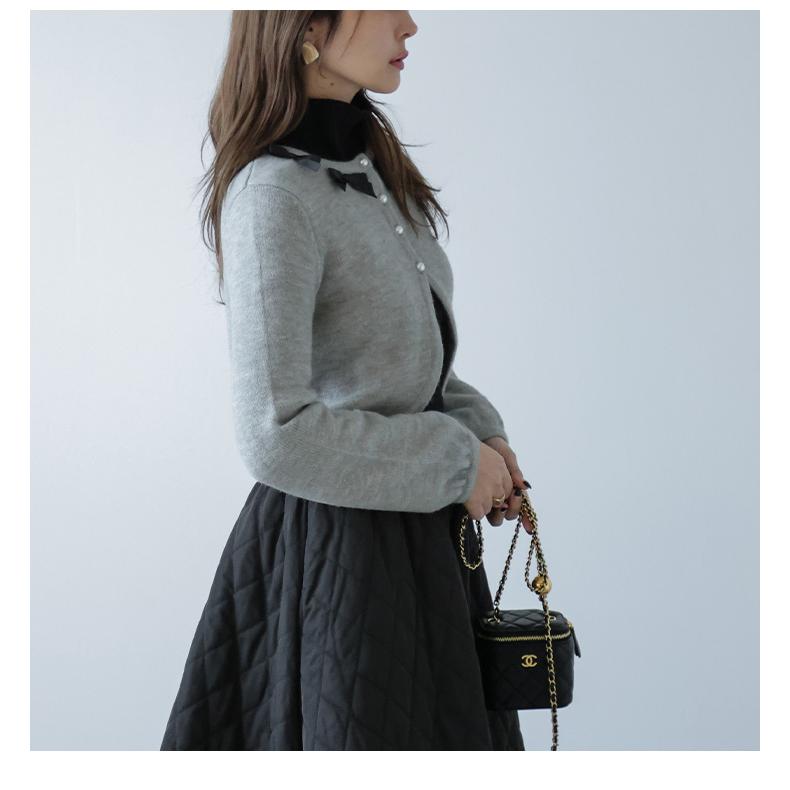 カーディガン リボン パール クロップド ガーリー 大人可愛い 【lstp304-428】【即納：1-5営業日】【送料無料】メ込4 |  | 05