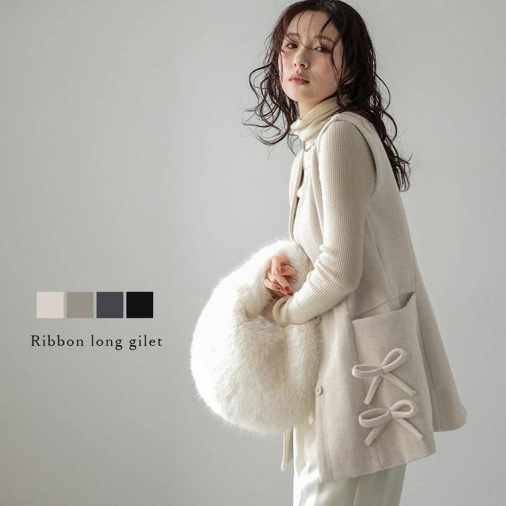 ヨリ yori 25SS セーラーリボンギンガムツイードジレ ベスト ヨリ yori