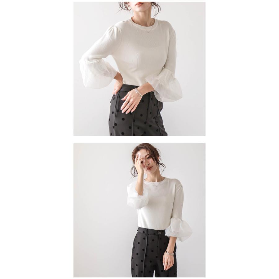 【新品タグ付き】Sov. バルーンスリーブニットトップス 白 2024年モデル 新品タグ付き】Sov. バルーンスリーブニットトップス 白 2024年