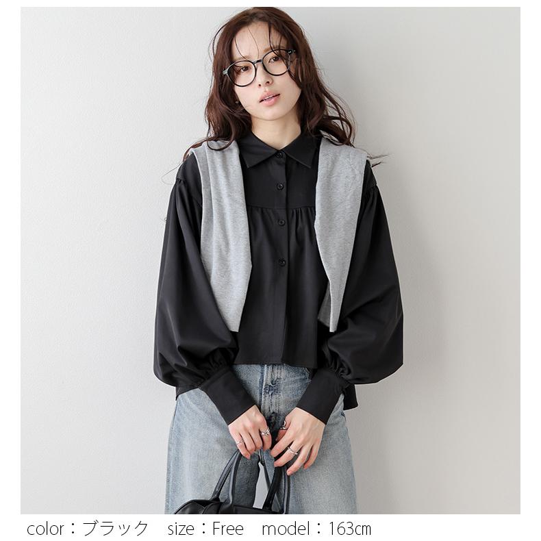 ブラウス フェミニン ぽわん袖 パフスリーブ ギャザー カフス