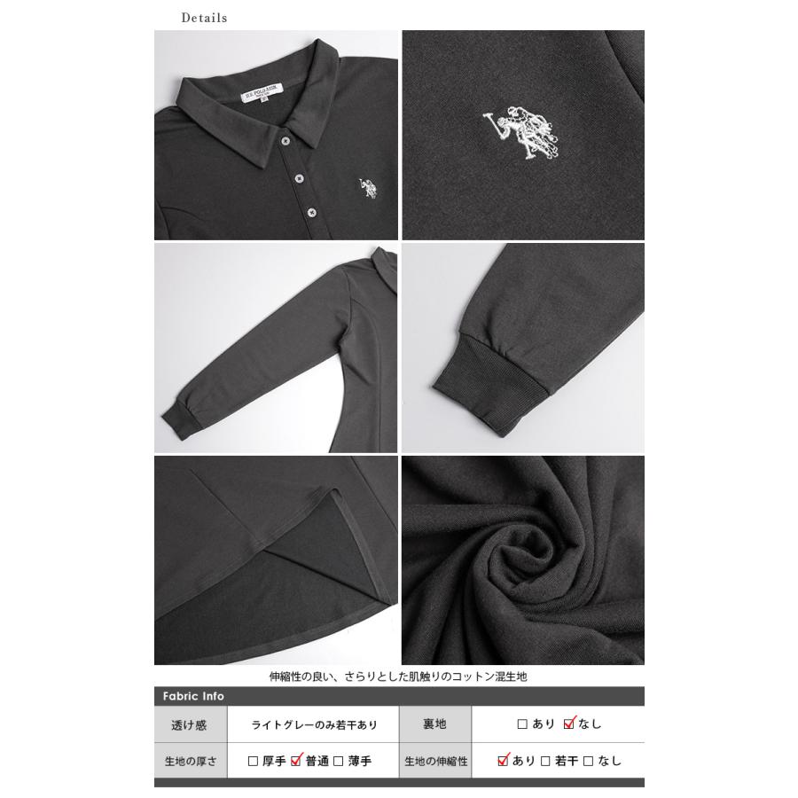 U.S. POLO ASSN. 別注 ロングワンピース ロゴ刺繍 ワンポイント刺