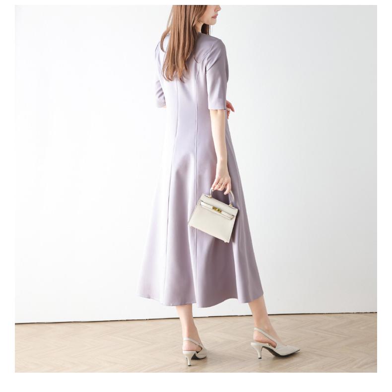 フレアシルエット ワンピース 切り替え ミモレ丈 キレイめ【lwpss24-219】【即納：1-5営業日】【送料無料】メ込2 |  | 06