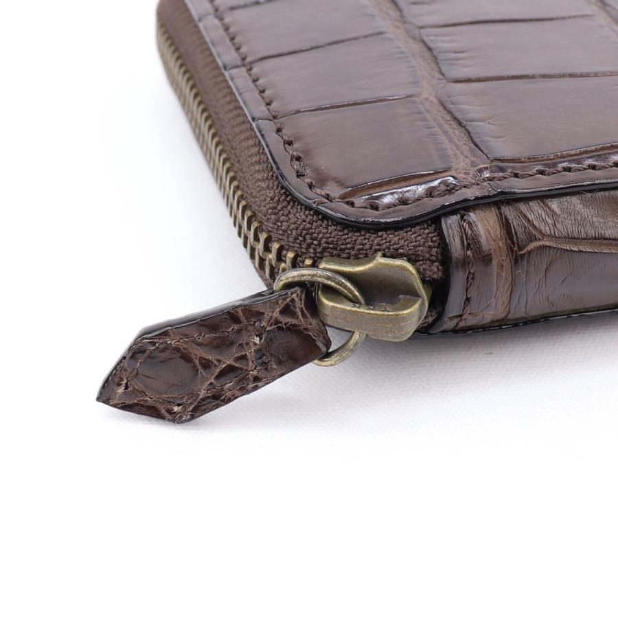 クアトロガッティ 財布 クロコダイル ラウンドジップ 長財布 QUATTRO GATTI 8101 BROWN（ブラウン）　 返品交換不可の画像