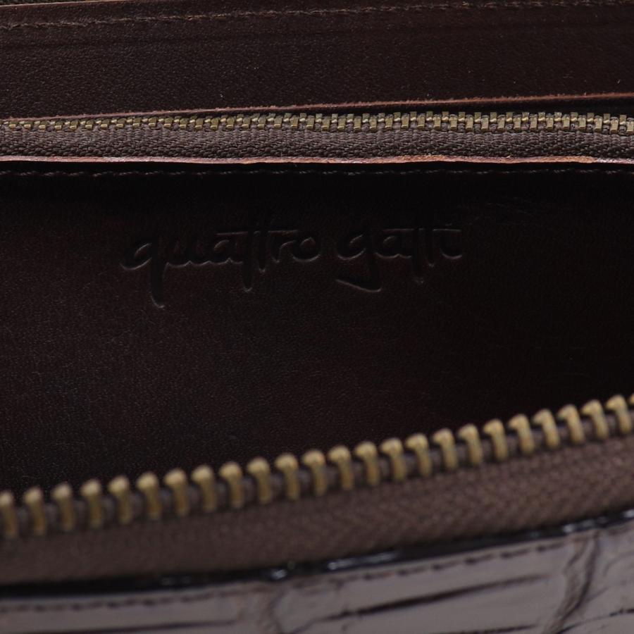 クアトロガッティ 財布 クロコダイル ラウンドジップ 長財布 QUATTRO GATTI 8101 BROWN（ブラウン）　 返品交換不可の画像