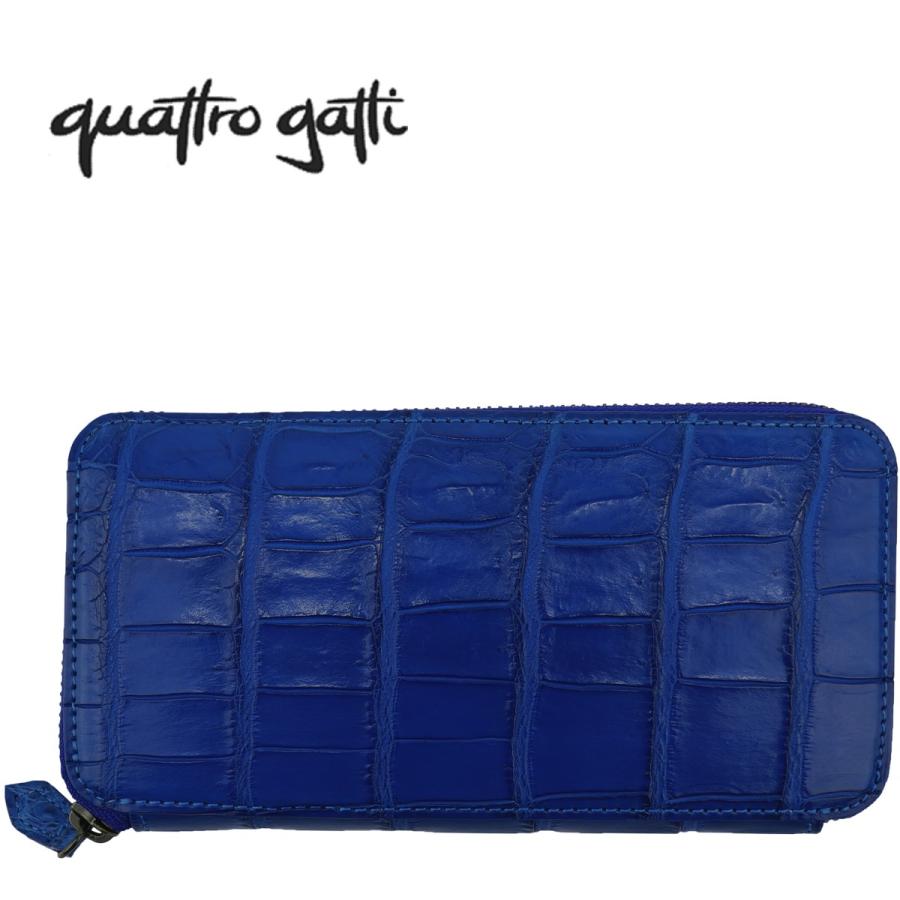 クアトロガッティ 財布 クロコダイル ラウンドジップ 長財布 QUATTRO 