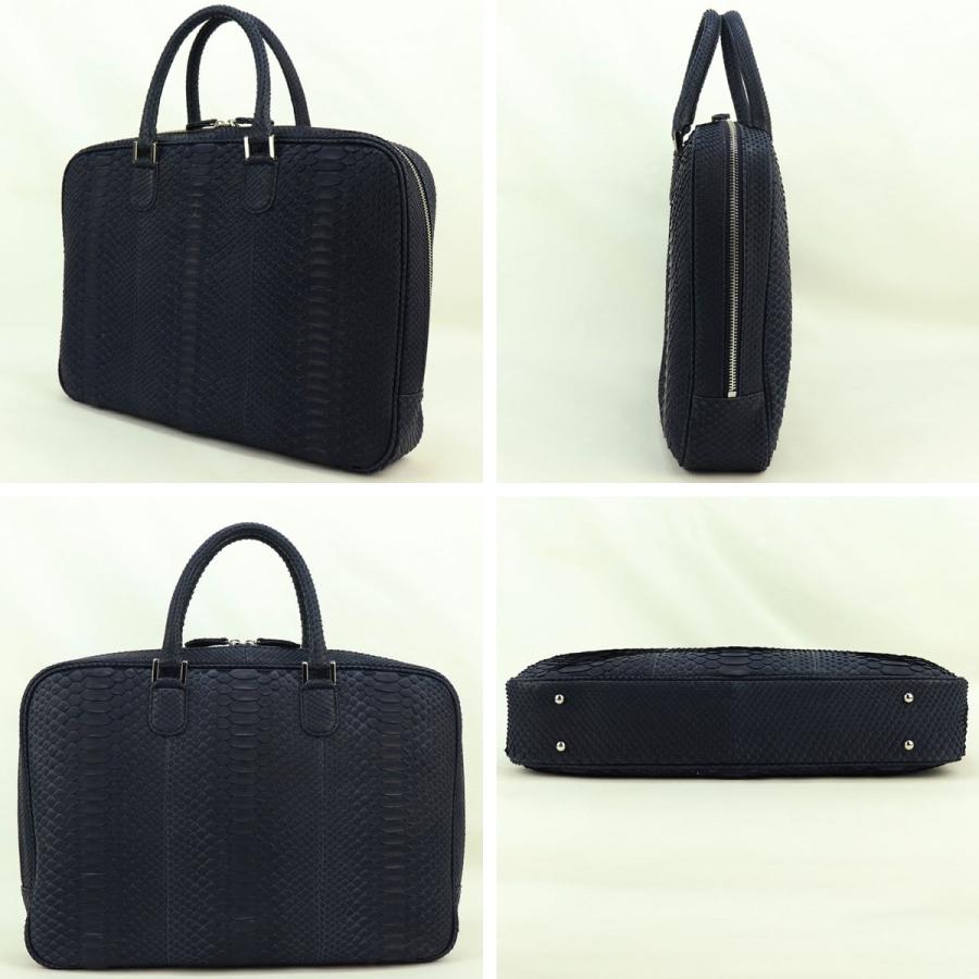 レザック ブリーフケース ダイヤモンドパイソン ブリーフケース LE'SAC ROMA NAVY（ネイビー）返品交換不可の画像