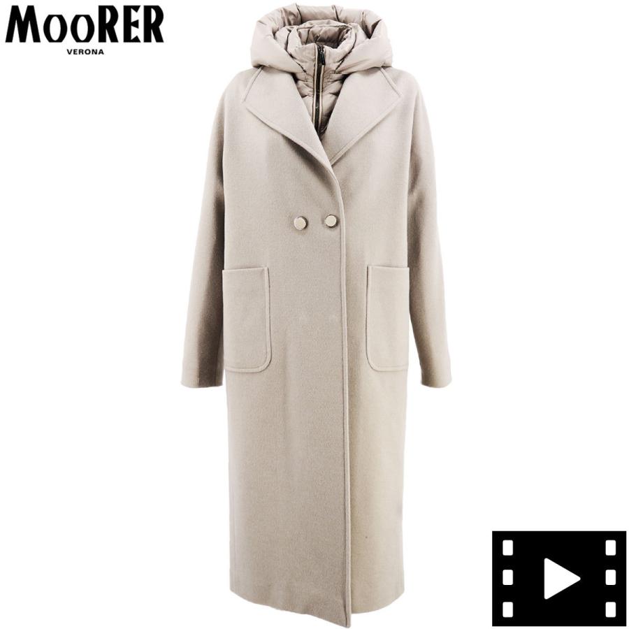 ムーレー Moorer レディース カシミア混 インナーダウン付き ダブルブレスト ロングコート Fumiko Ler 358 グレー ラグラグマーケット 通販 Yahoo ショッピング