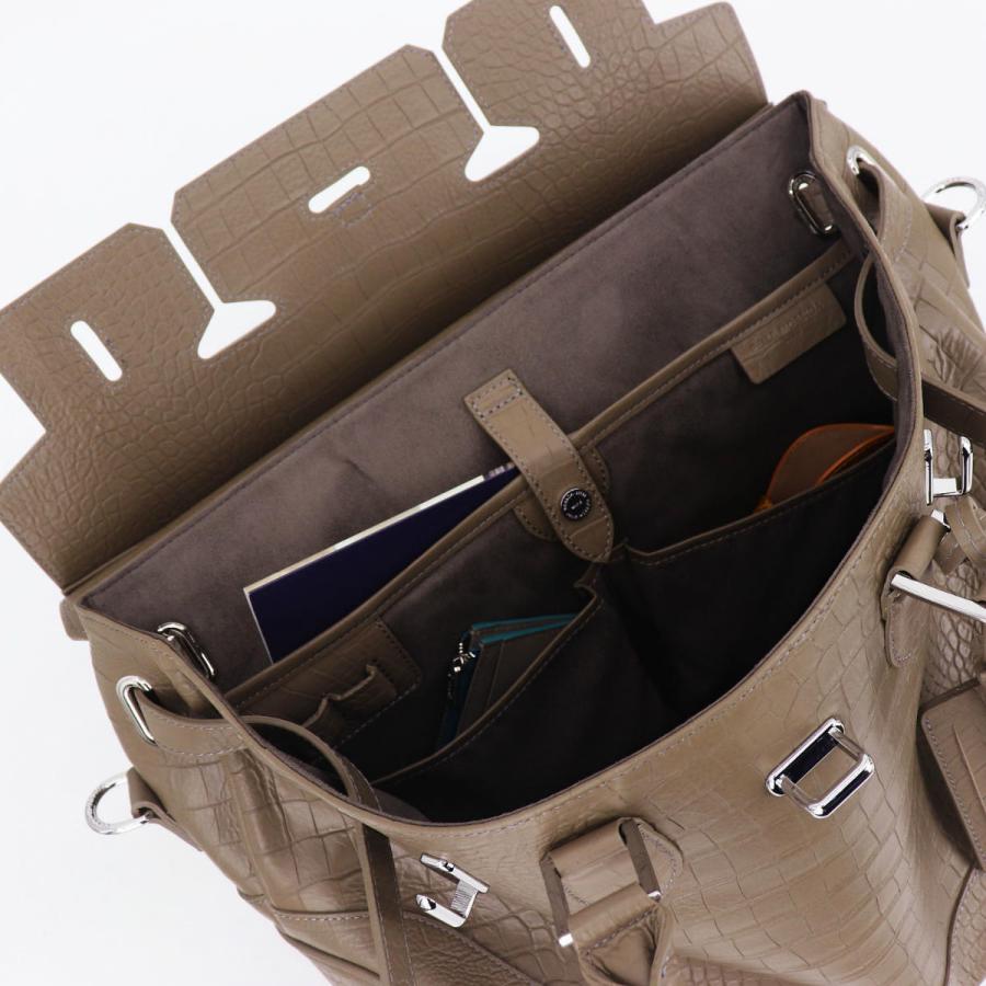 ペッレモルビダ ボストンバッグ 限定クロコ型押し エンボスレザー 被せ付 ボストンバッグ Mサイズ PELLE MORBIDA MB026PO PMO TAUPE（トープ)の画像