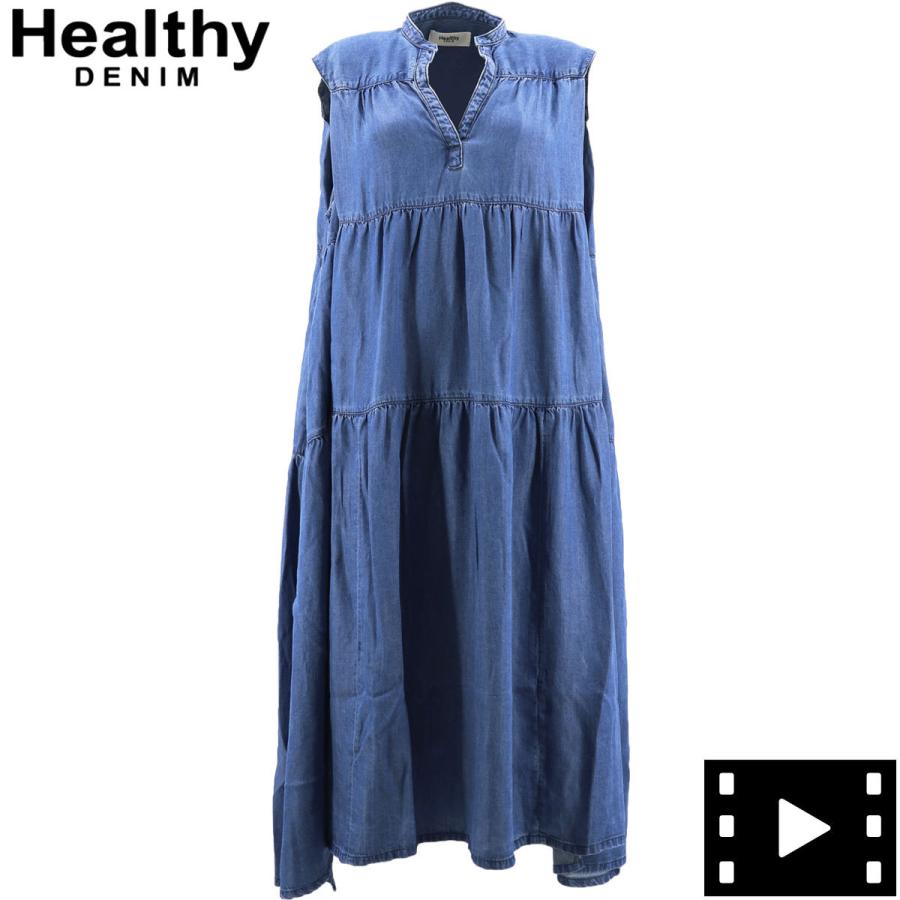 ヘルシーデニム Healthy Denim レディース カフタン ノースリーブワンピース Hl Ebl Hld Guava Eco Blue ブルー ラグラグマーケット 通販 Yahoo ショッピング