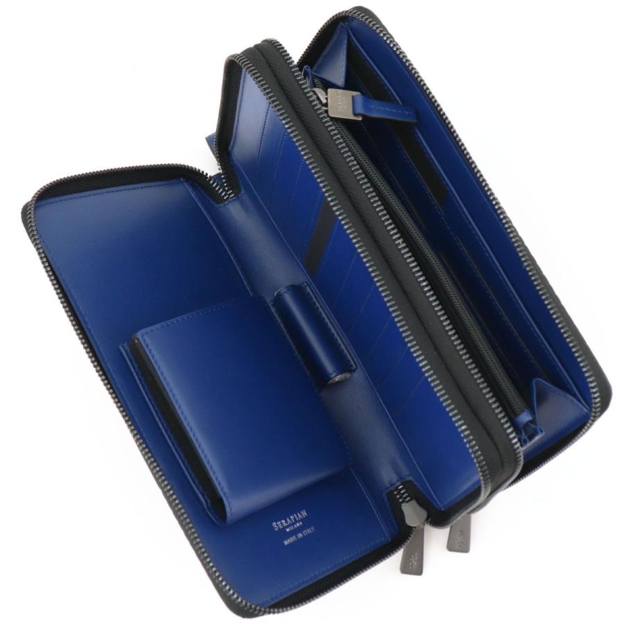 セラピアン ポーチ PVC型押し トラベルケース ポーチ TRAVEL COMPANION SRP SERAPIAN Stepan STP6231E 623121SP B07（ブラック×ブルー） 返品交換不可_4