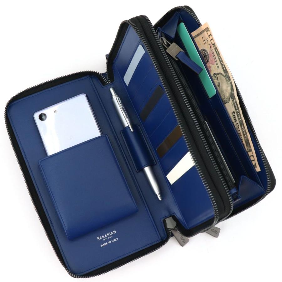 セラピアン ポーチ PVC型押し トラベルケース ポーチ TRAVEL COMPANION SRP SERAPIAN Stepan STP6231E 623121SP B07（ブラック×ブルー） 返品交換不可_5