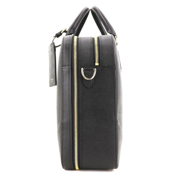 ペッレモルビダ ブリーフケース CAPITANO キャピターノ 型押しレザー 2WAY 2ルーム ブリーフバッグ PELLE MORBIDA PMO-CA014A PMO（ブラック×ゴールド）の画像
