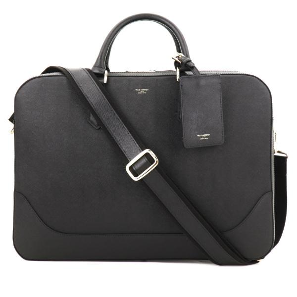 ペッレモルビダ ブリーフケース CAPITANO キャピターノ 型押しレザー 2WAY 2ルーム ブリーフバッグ PELLE MORBIDA PMO-CA014A PMO（ブラック×ゴールド）の画像