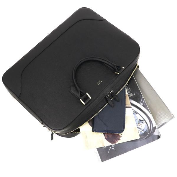 ペッレモルビダ ブリーフケース CAPITANO キャピターノ 型押しレザー 2WAY 2ルーム ブリーフバッグ PELLE MORBIDA PMO-CA014A PMO（ブラック×ゴールド）の画像