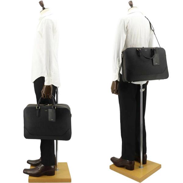 ペッレモルビダ ブリーフケース CAPITANO キャピターノ 型押しレザー 2WAY 2ルーム ブリーフバッグ PELLE MORBIDA PMO-CA014A PMO（ブラック×ゴールド）の画像