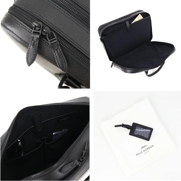 ペッレモルビダ ブリーフケース CAPITANO キャピターノ 型押しレザー 2WAY 2ルーム ブリーフバッグ PELLE MORBIDA PMO-CA014A PMO（ブラック×ブラック）の画像