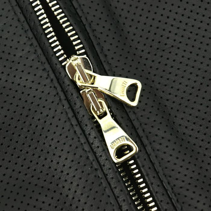 エンメティ ライダース メンズ ラムスキン ナッパシルク パンチング シングルライダース トラフォラータ EMMETI JURI GOLD TRAFORATA EMT NappaSilk（ブラック）の画像