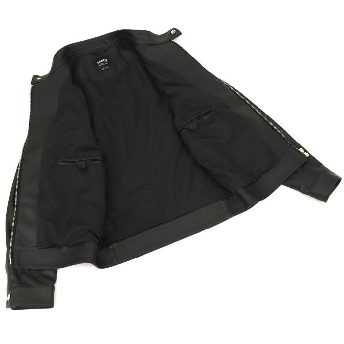 エンメティ ライダース メンズ ラムスキン ナッパシルク パンチング シングルライダース トラフォラータ EMMETI JURI GOLD TRAFORATA EMT NappaSilk（ブラック）の画像