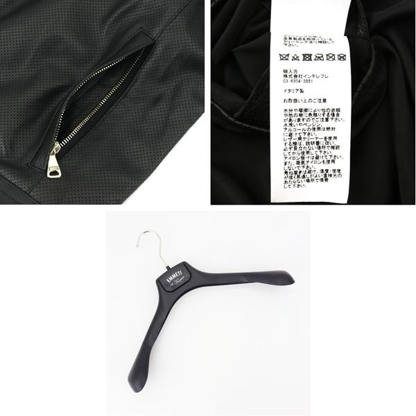 エンメティ ライダース メンズ ラムスキン ナッパシルク パンチング シングルライダース トラフォラータ EMMETI JURI GOLD TRAFORATA EMT NappaSilk（ブラック）の画像