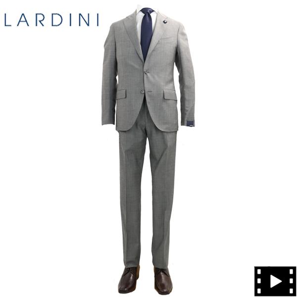 ラルディーニ スーツ メンズ サマーウール 段返り3B シングルスーツ LARDINI JV0431AQ LRD（グレー）