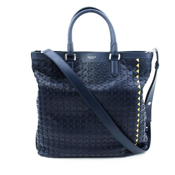 セラピアン トートバッグ カーフレザー 2WAYトートバッグ SERAPIAN Mosaico VERTICAL TOTE MOSA7109-M33 SRP 返品交換不可の画像