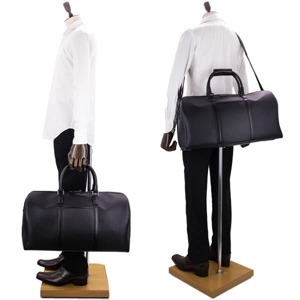 セラピアン ボストンバッグ PVC型押し 2WAY ショルダーバッグ SERAPIAN Stepan HOLDALL SMALL SRP STS280650E CG2 BLACK/BLACK ECLIPSE 返品交換不可の画像