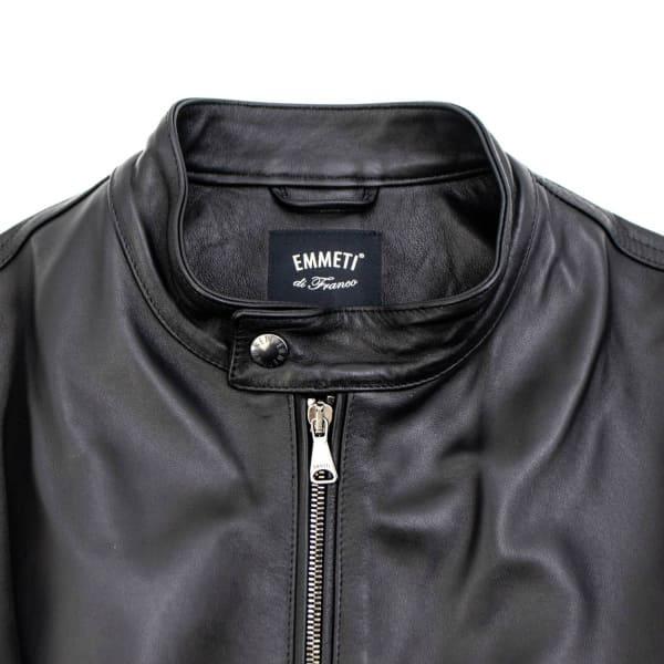 エンメティ ライダース メンズ ラムレザー ナッパチェラータ シングルライダースジャケット ユーリ EMMETI JURI EMT Nappa Cerata JURINC 190/1 NEROの画像
