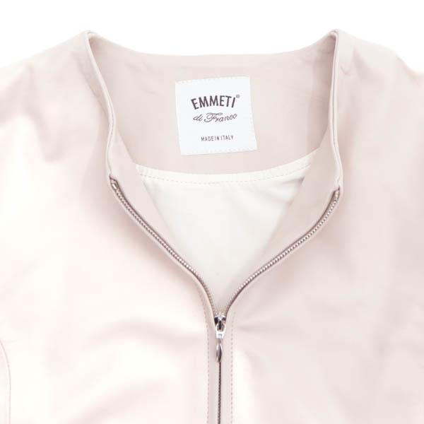 エンメティ ジャケット レディース ラムレザー ノーカラージャケット ブライアンナ EMMETI BRYANNA EMT CASHMERE返品交換不可の画像