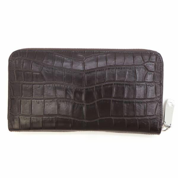 ペッレモルビダ 財布 クロコダイル ラウンドジップ 長財布 PELLE MORBIDA PMO-CRS010 PMO NICOTINEの画像