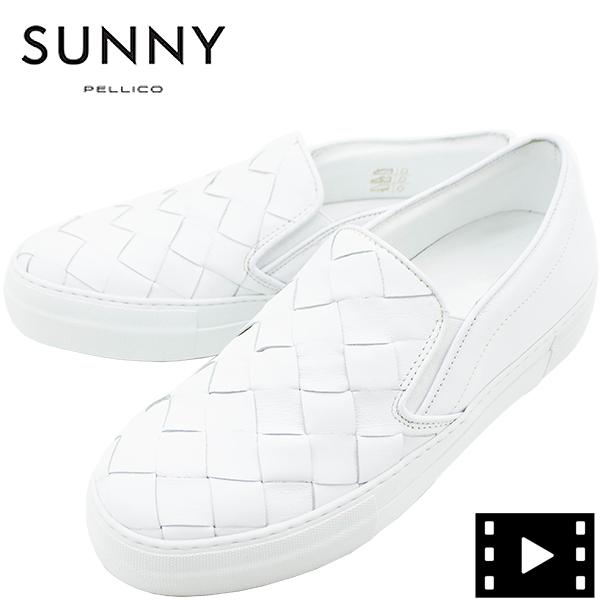 ペリーコサニー スニーカー メンズ イントレチャート レザースリッポン ジョイア PELLICO SUNNY GIOIA M001 LOTUS INTR PLS BIANCO 返品交換不可