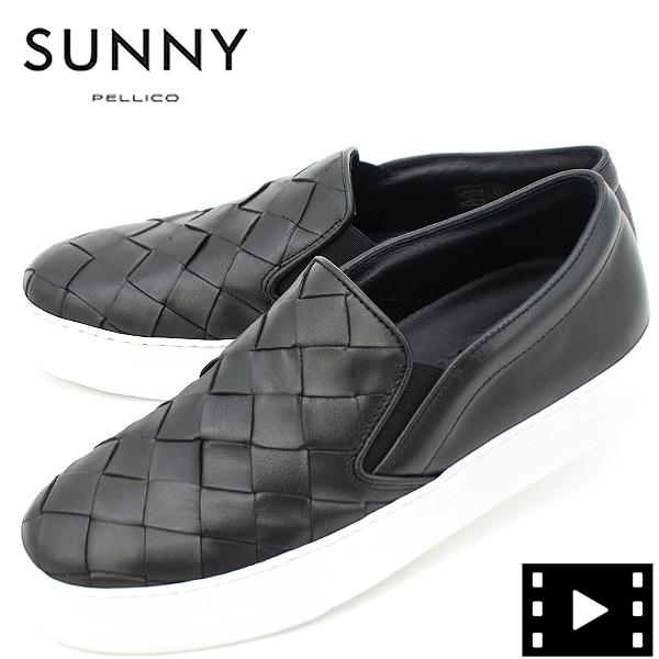 ペリーコサニー スニーカー メンズ イントレチャート レザースリッポン ジョイア PELLICO SUNNY GIOIA M001 LOTUS INTR PLS NERO 返品交換不可