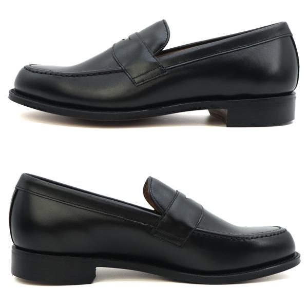 ジョセフ チーニー レザーシューズ メンズ カーフレザー コインローファー ハドソン JOSEPH CHEANEY HUDSON JCN 100160 BLACK CALF 返品交換不可の画像