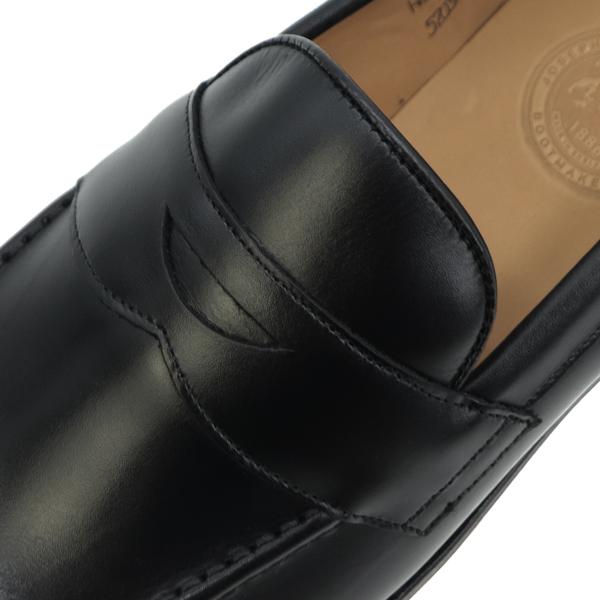 ジョセフ チーニー レザーシューズ メンズ カーフレザー コインローファー ハドソン JOSEPH CHEANEY HUDSON JCN 100160 BLACK CALF 返品交換不可の画像