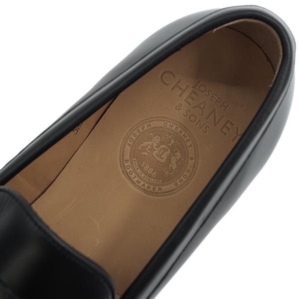 ジョセフ チーニー レザーシューズ メンズ カーフレザー コインローファー ハドソン JOSEPH CHEANEY HUDSON JCN 100160 BLACK CALF 返品交換不可の画像