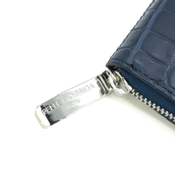 ペッレモルビダ 財布 クロコダイル ラウンドジップ 長財布 PELLE MORBIDA PMO-CRS010A PMO BLUEの画像