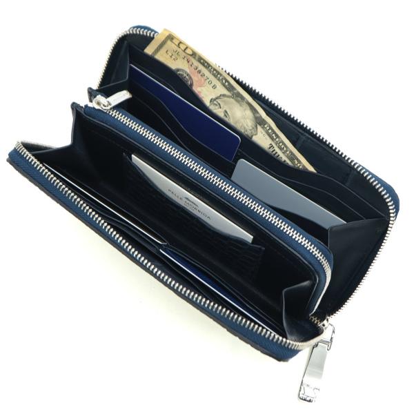 ペッレモルビダ 財布 クロコダイル ラウンドジップ 長財布 PELLE MORBIDA PMO-CRS010A PMO BLUEの画像