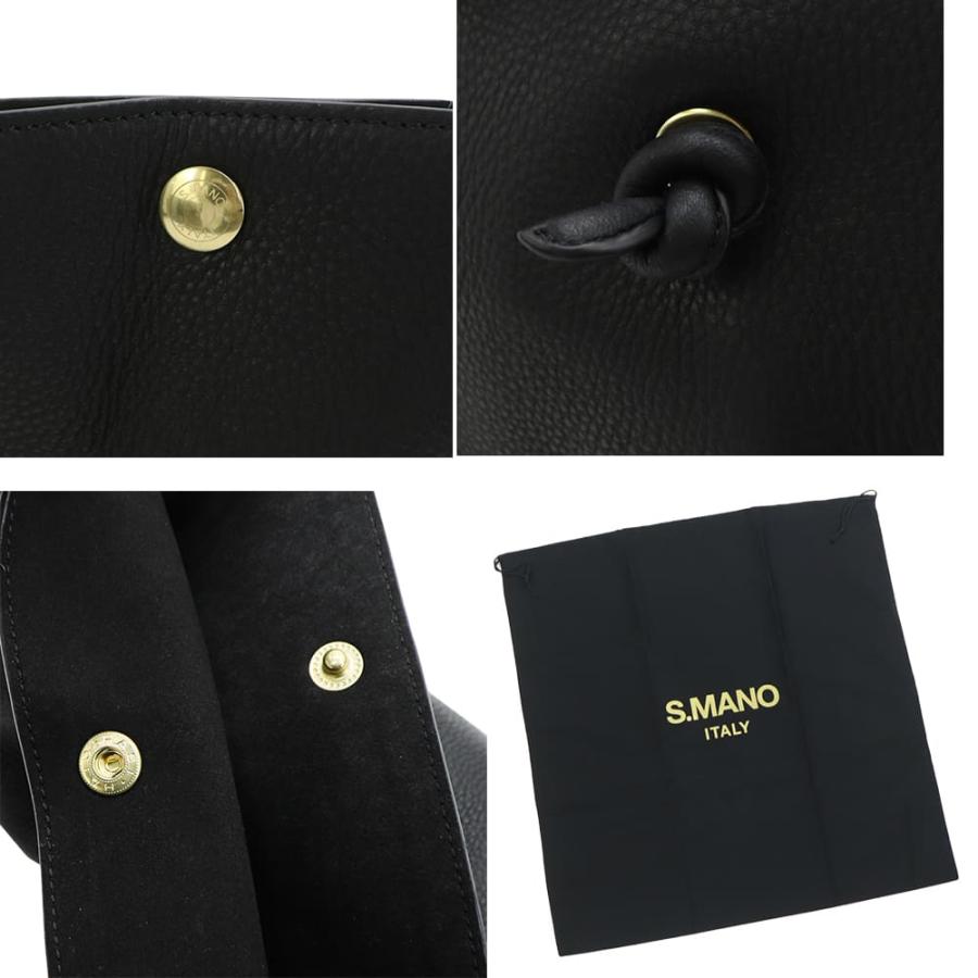 エスマーノ バッグ 牛革 イタリアンレザー ロープトートバッグ S.MANO SMN007 SMN ROPE TOTE BLACKの画像